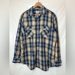 Pendleton Surf Navy Beige Plaid Button Down Shirt Beach Boys